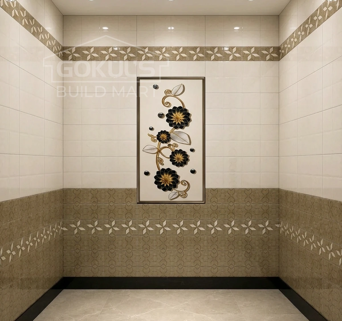 Ceramic Bathroom Wall & Floor Tiles – GDS-B0008 (600x300 mm, Glossy Finish)