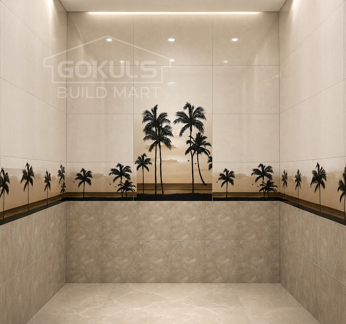 Ceramic Bathroom Wall & Floor Tiles – GDS-B0030 (600x300 mm, Glossy Finish)