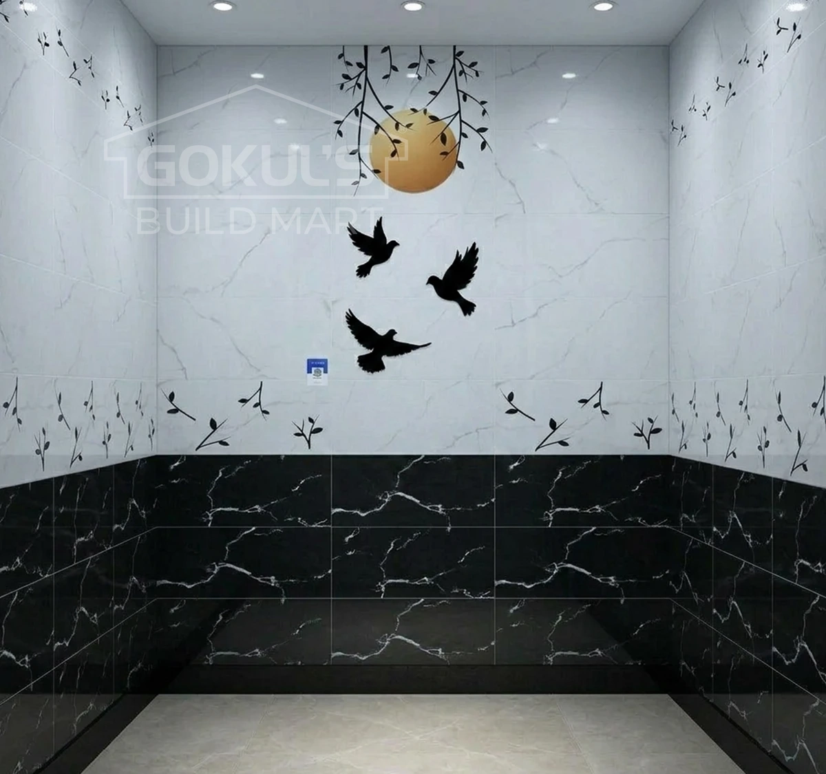 Ceramic Bathroom Wall & Floor Tiles – GDS-B0047 (600x300 mm, Glossy Finish)