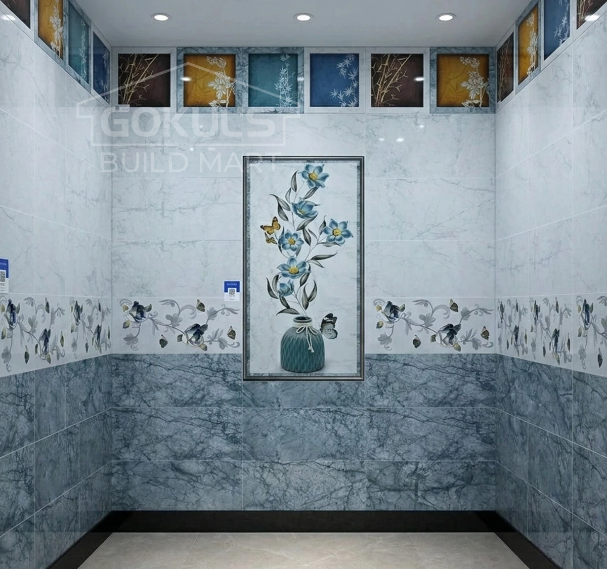 Ceramic Bathroom Wall & Floor Tiles – GDS-B0069 (600x300 mm, Glossy Finish)