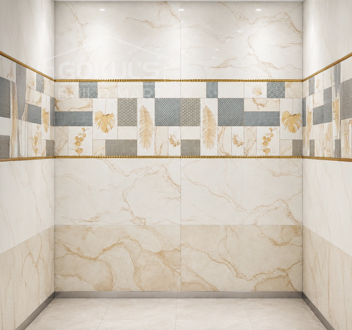 Bathroom Tiles GDS-B0204 (1200x600 mm, Glossy)