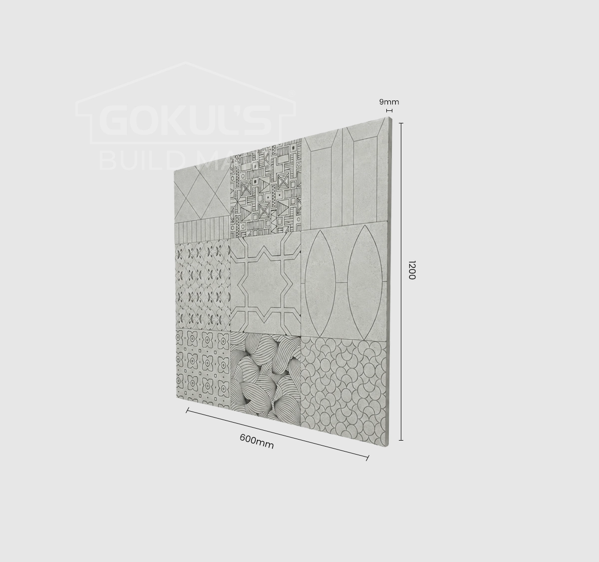 Bathroom Tiles GDS-B0213 (1200×600 mm, Carving Matt)