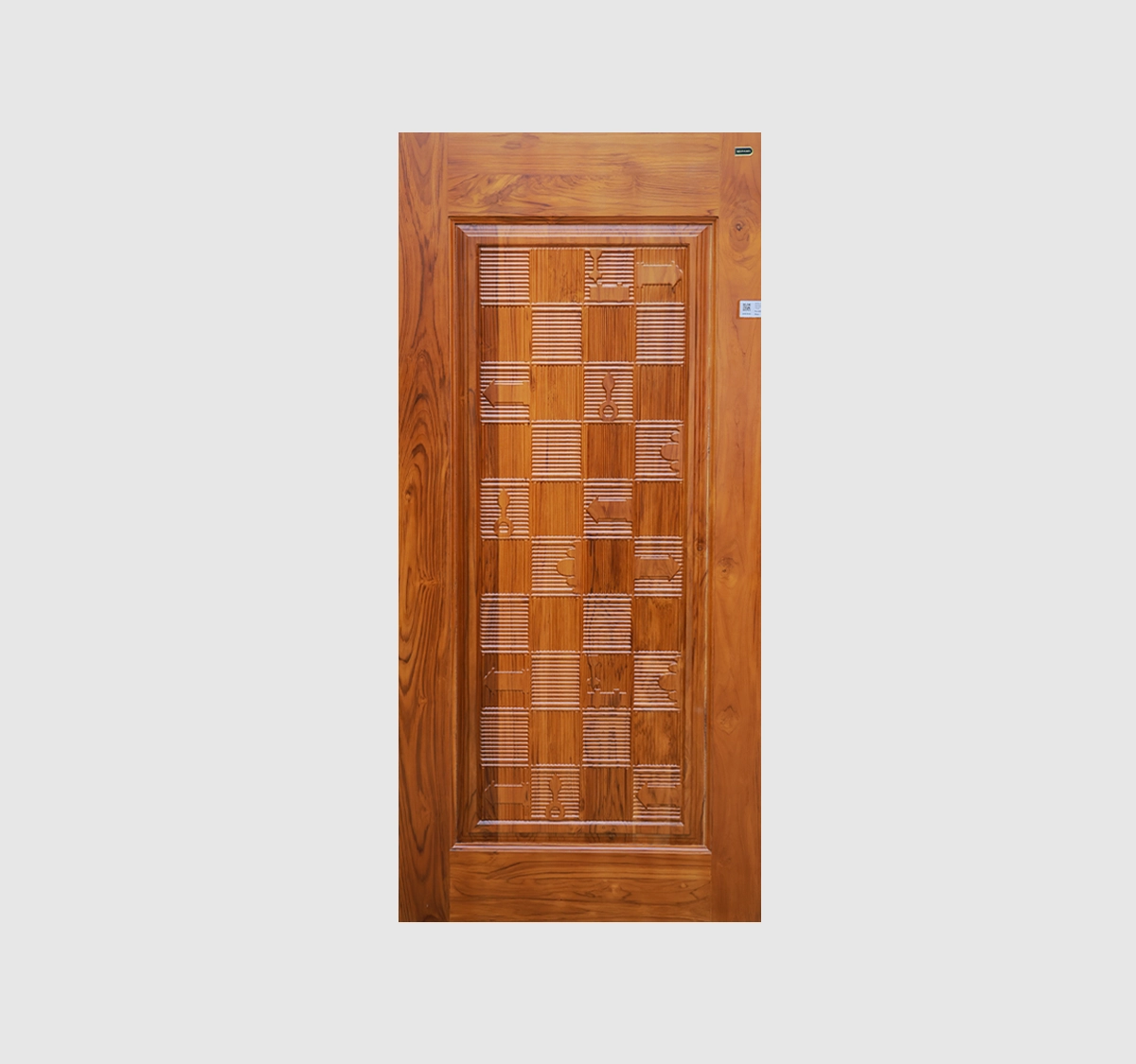 Teak Wood SPS-2 ( Eng 30) Door With Polish + Carving