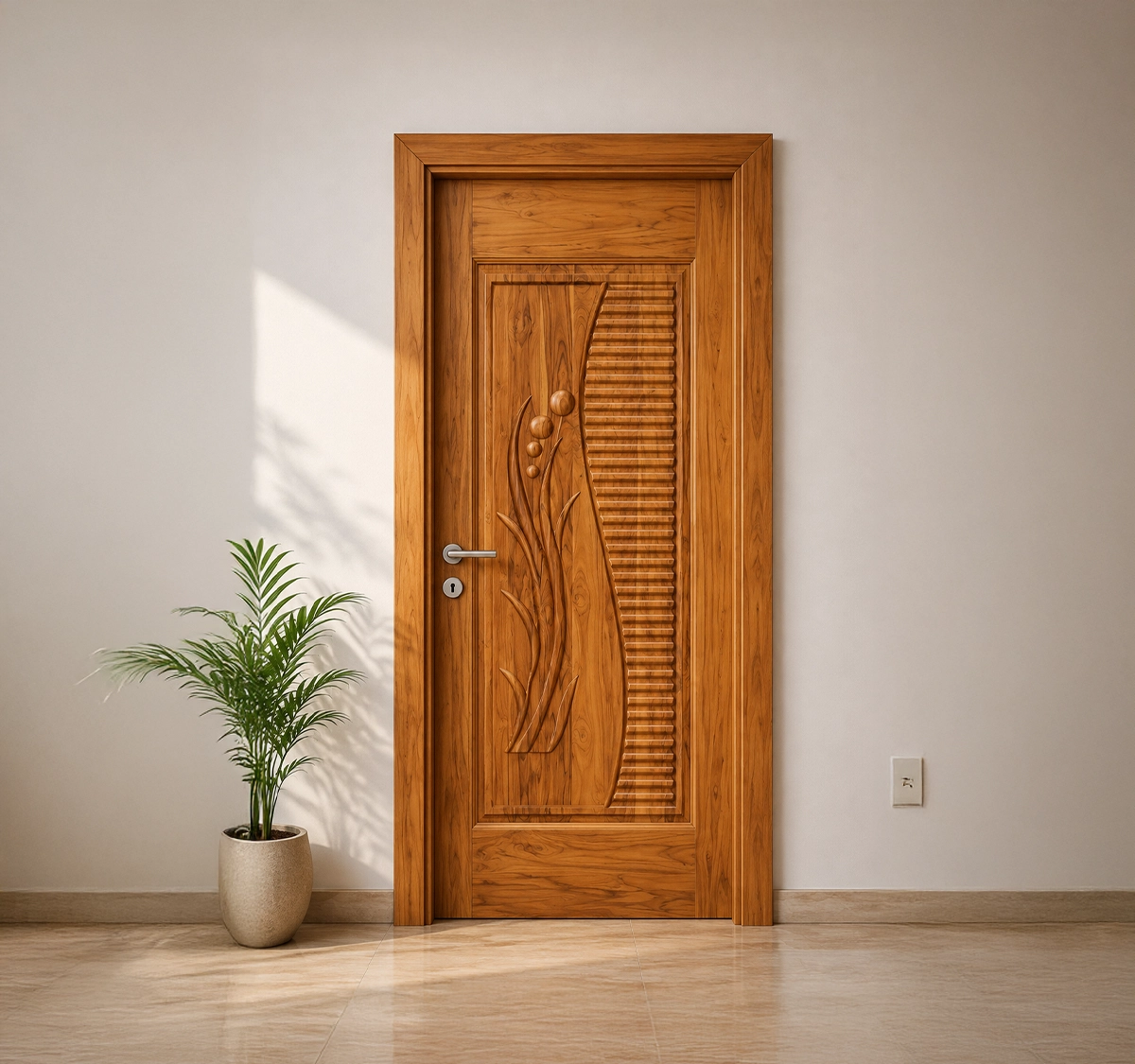 Teak Wood SPS D4 Carving+Polish