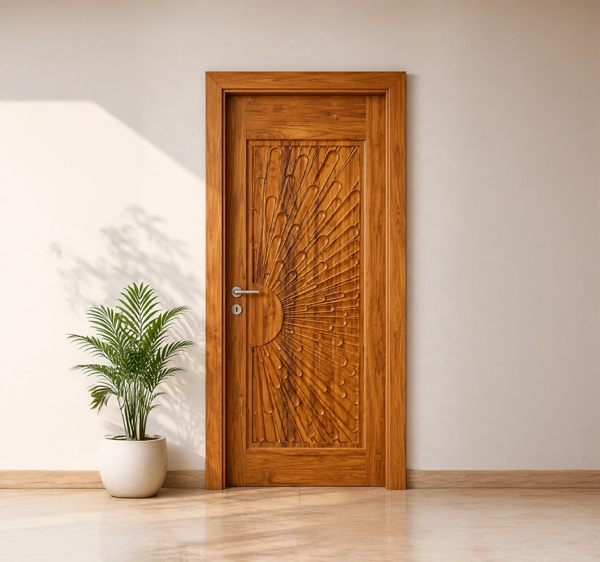 Teak Wood SPS 8MM 2 Carving+Polish