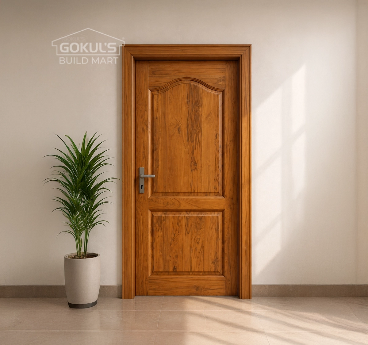 Teak Wood TPA Door With Polish