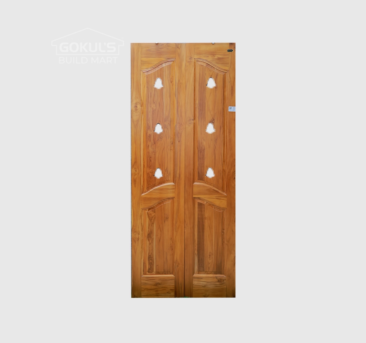 Teak Wood AD 211 DD Carving+Polish Double Door