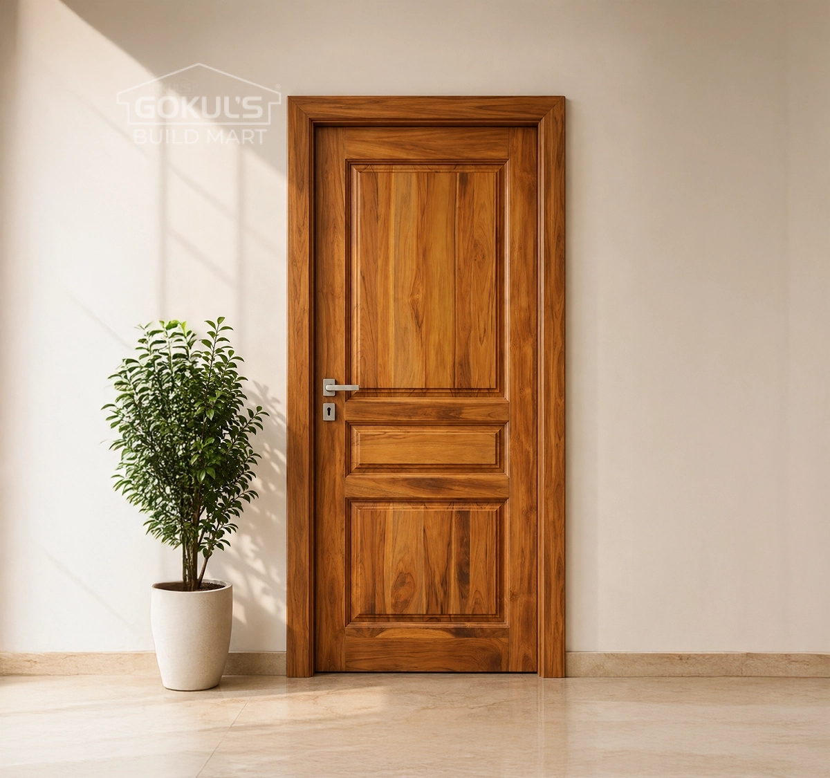 Teak Wood AP 109 Door With Polish