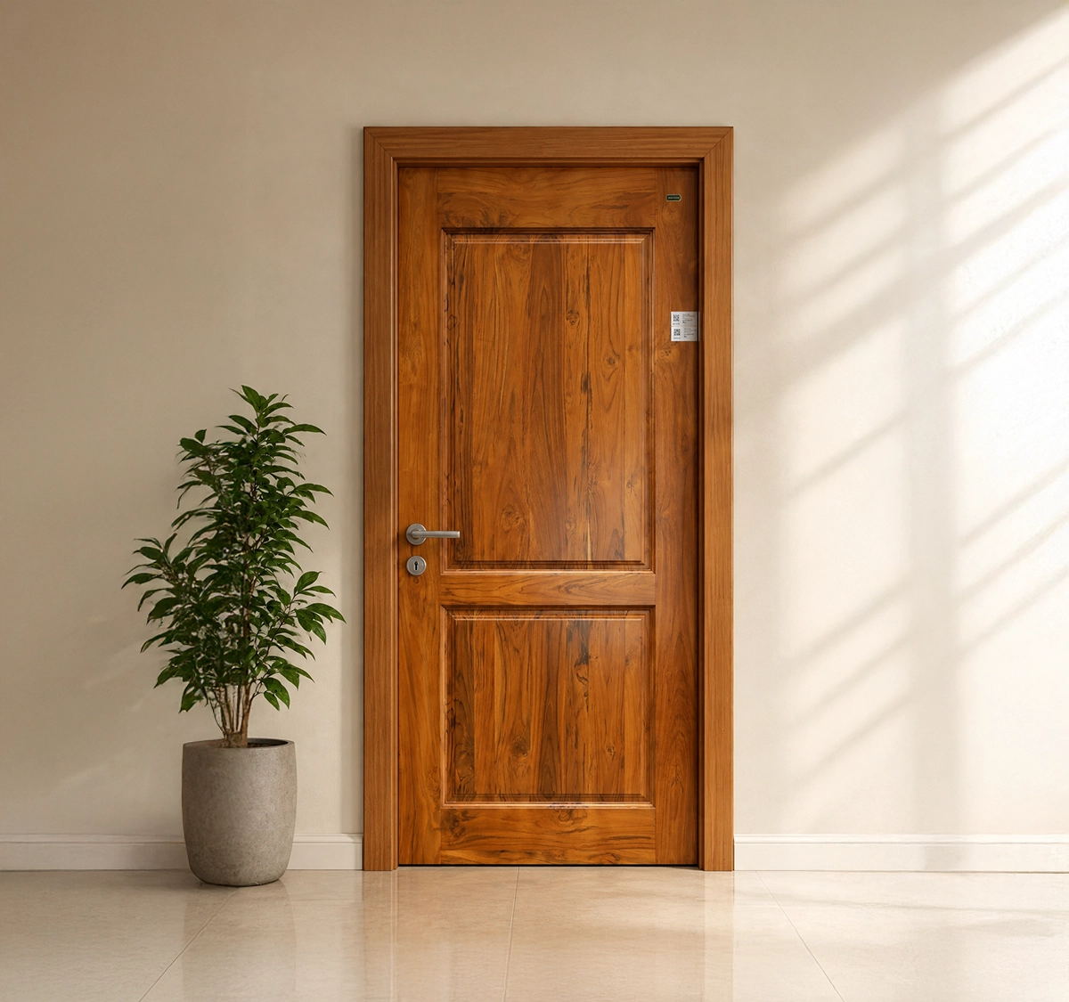 Teak Wood TPS Door With Polish