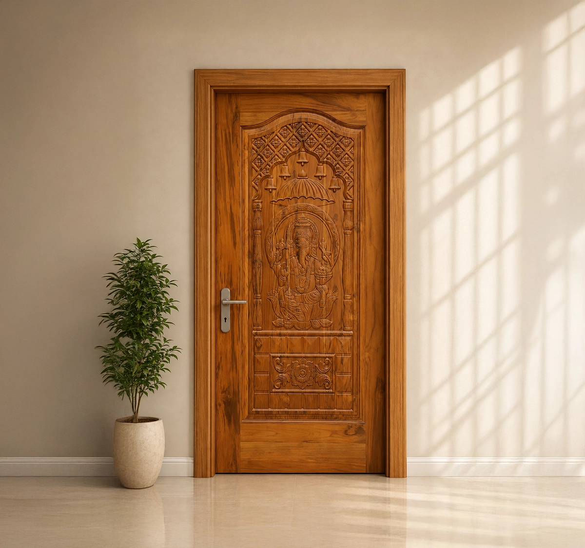 Teak Wood SPA 1 Carving+Polish